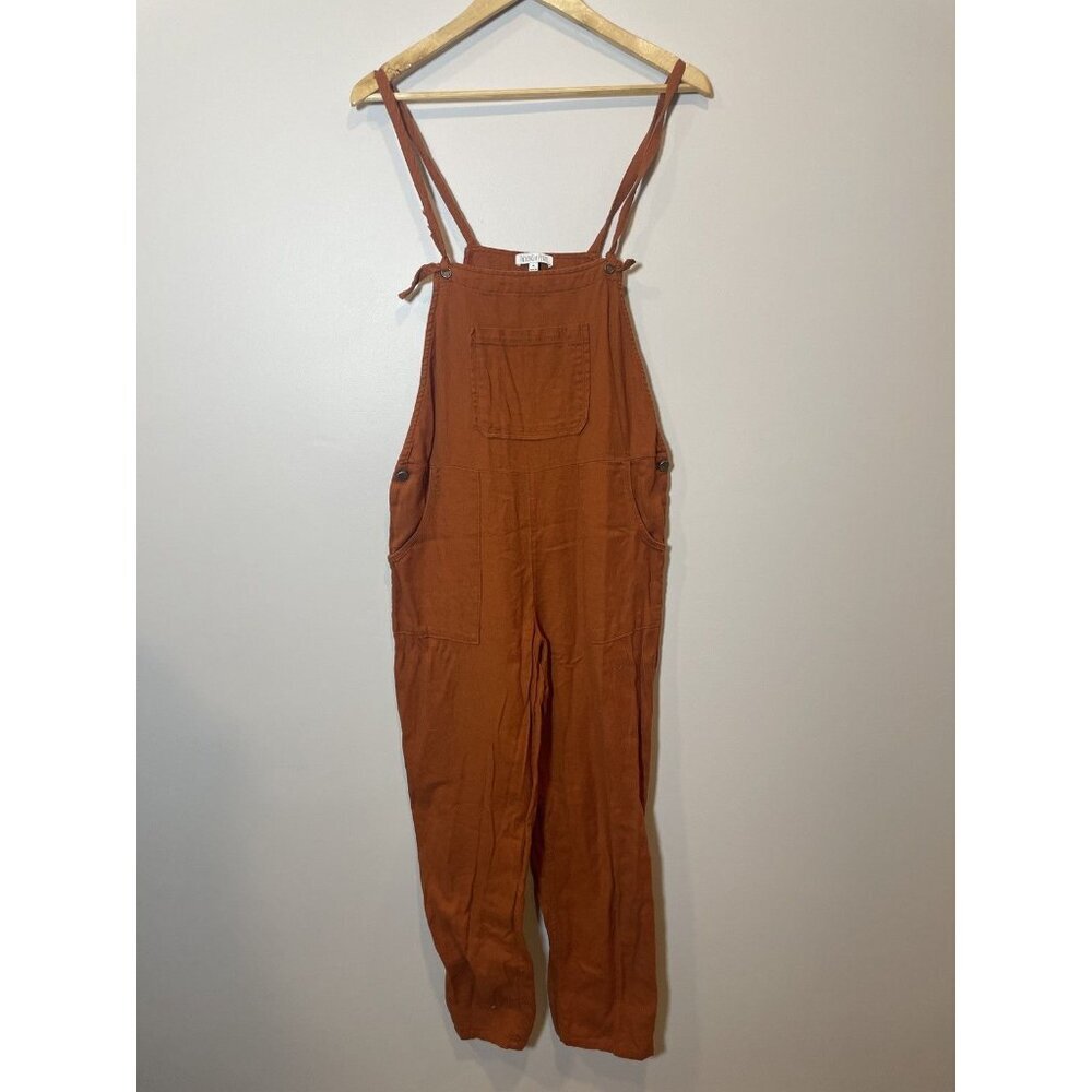 Patrons of Peace Rust Overalls Boho 100% Cotton Jumpsuit Size M Straight Leg